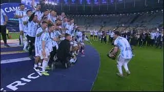 Messi Lifts The Copa America Trophy | Argentina Celebrates Copa America 2021