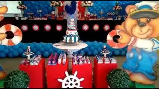 Decoração festa de aniversário Urso marinheiro