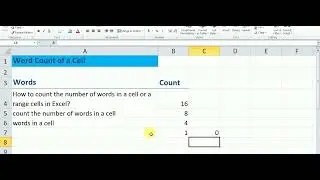 Count Words in a Cell with Microsoft Excel