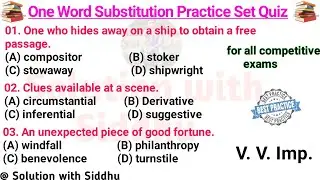 One Word Substitution | Part 2 | One Word Substitution for Ssc Cgl | Many Word from One Word