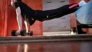 Haciendo lagartijas con mancuernas 🦎