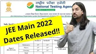 Breaking News | JEE Main 2022 Dates Released | Important Update |Manish Purohit link in description