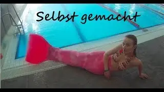 Erstes Mal Mermaiding mit pinker Hydraflosse