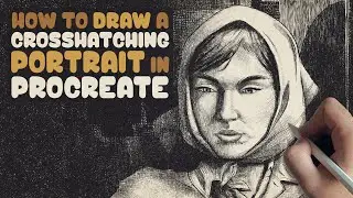 How to Draw a Portrait with Crosshatching in Procreate | Tutorial + Brushes