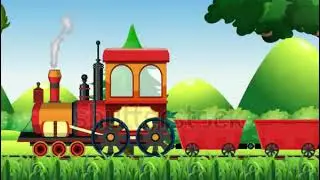 stock footage cartoon train animation scene train moving in beautiful forest