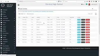 19) School Management System Exam Schedule Page