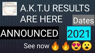 AKTU Results Announce This Date . Watch it now. First Semester 2021🔥🔥🔥
