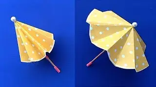 Very easy to make paper umbrella that open and close || How to make a paper umbrella