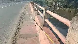 casting ikan gabus dari atas jembatan panjang