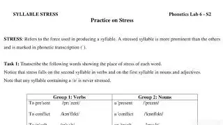 Stress in English (Disyllabic words)
