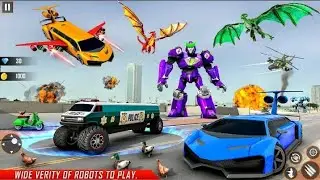 Police robot truck with dragon robot battle#temugamer