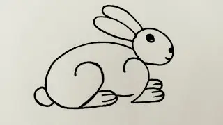Easy rabbit drawing for kids | how to draw rabbit 