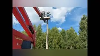 Замена опоры ЛЭП за 20 минут. Работают профессионалы.