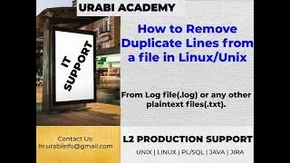 How to remove duplicate lines from a file in Linux/ Unix| L2 Production support