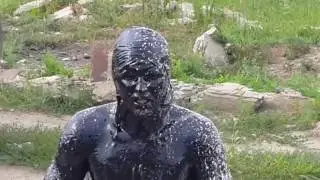 Funny!!! Idiot jumps into oil