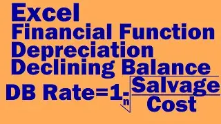 MS Excel for Beginners | Financial Functions | Declining Balance Method for Depreciation | DB ( )