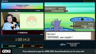 Pokémon Platinum Any% showcase from GDQ Hotfix 2023