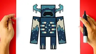 How to DRAW WARDEN MINECRAFT