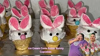 Ice Cream Cone Easter Bunny Cupcakes / Easter Treats / Easy & Simple