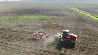 Fertilizing the soil - working on a tractor with discs