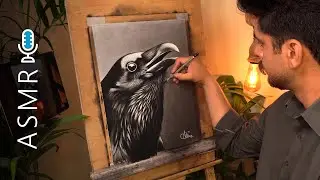Watch me Draw a Realistic RAVEN | Satisfying Drawing SOUNDS