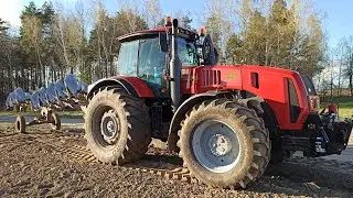 Plowing virgin land on Mtz 3522 with plow PPO-8-40! Mtz 3022 with KP-6 on cultivation! Pull out M...