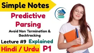 Predictive Parsing in hindi | Avoid Non Termination & Backtracking | Compiler Design | Lec 10 P #1