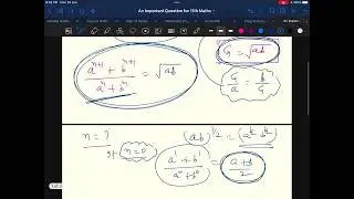 Geometric Mean between a & b.
