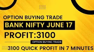 Bank Nifty Intraday Trade Logic Explained || Call/Put Option Buying || June 17 || CHART TRADER