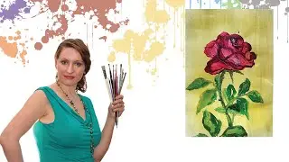 Как рисовать розу акрилом или гуашью