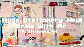 Stationery Haul // Draw With Me! Ft Stationery Pal 🌺✏️