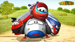 Train cartoon | Super wings | Collection 299