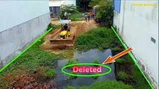 Extreme.!! Land Filling Into Water Home Space Complete 100% By Bulldozer D20P With Dump Truck 5t