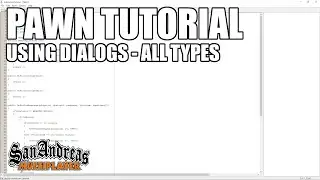 PAWN Tutorial: Using Dialogs - All Types (SA-MP)