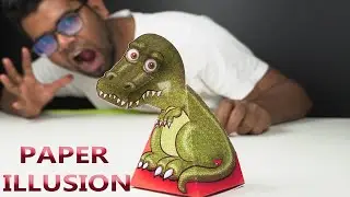 AMAZING PAPER ILLUSION || T-REX ILLUSION