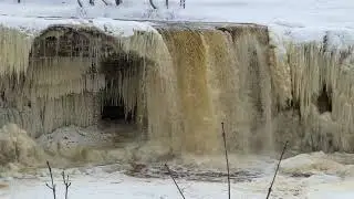 Водопад зимой| Ягала| Эстония