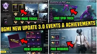 BGMI NEW UPDATE 3.0 ALL NEW EVENTS & ACHIEVEMENTS EXPLAINED / NEW SHINOBI M416 & ULTIMATE SET TRICK