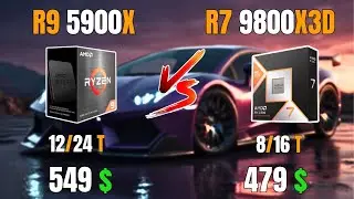 Ryzen 7 9800X3D vs Ryzen 9 5900X / Tested in 6 Games / 1080p and 1440p