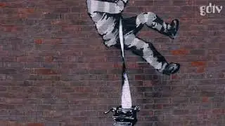 Banksy On Camera Painting Stencil On Prison Wall In Berkshire