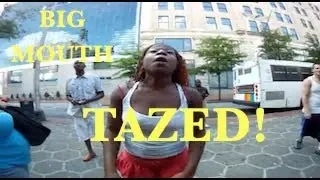 Security guard  tazes and takes on thuggery.
