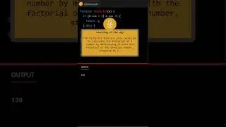 Factorial challenge || Java Script Tricks || Facts || Hacks || Tricks