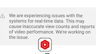 A We are experiencing issues with thesystems for real-time data yt studio