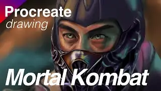Procreate drawing Mortal Kombat ninja Sub-Zero