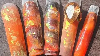 Glitterbels acrylic brown/orange set beginner