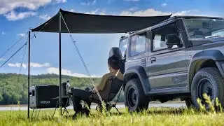 Day Camping in Jimny Sierra with Sliding In-Car Fridge! ICECO VL35 Pro S | Relaxing ASMR
