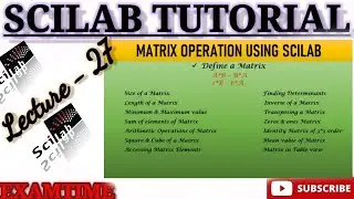MATRIX OPERATION USING SCILAB