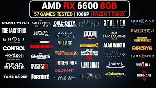 AMD RX 6600 Gaming Test in 57 Games | Ryzen 5 5600X | 1080P Benchmarks
