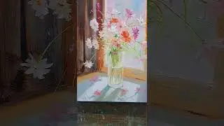 Bouquet oil painting Vugar Mamedov  