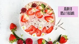 Helado de fresa y platanos * !00% vegan