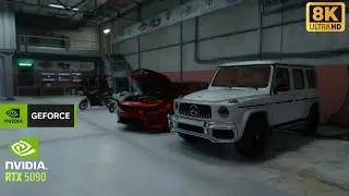 Cyberpunk 2077: Real Life Cars in Custom Modded Garage | 8K RTX 5090 Photorealism Graphics Showcase